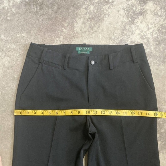 Ralph‎ Lauren Pants Womens 4 Sanderson Black Trousers Mid Length Straight Leg - Picture 3 of 12